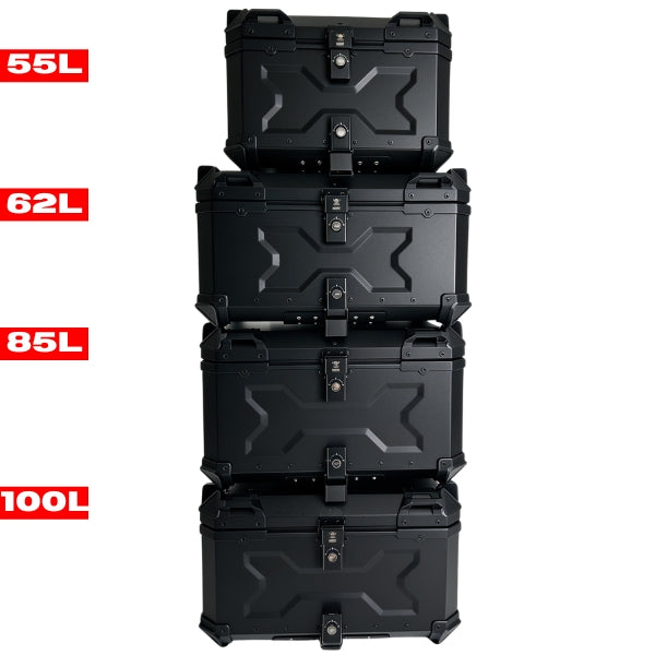 Top Case Aluminium Deep Full Black - 55L / 62L / 85L / 100L