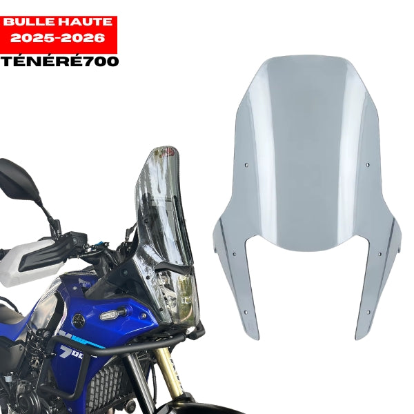 Bulle Haute Yamaha Ténéré 700 (2025-2026) – Pare-brise Touring Fumé Bleu Nuit