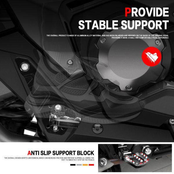 Cale-pieds pilote pour Honda X-ADV 750 – Repose-pieds aluminium CNC élargis antidérapants
