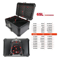 Top Case TC-X Aluminium Design Gaufrée - 45L/55L/65L Moto Universel
