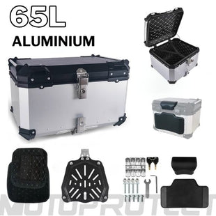 TOPCASE MOTO ALUMINIUM 65L Bagtecs - GRIS/NOIR