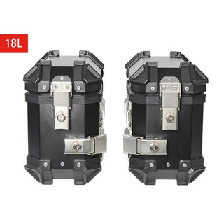 Valises Latérales Aluminium 18L Noir (Paire) - Kit Complet | Moto Trail