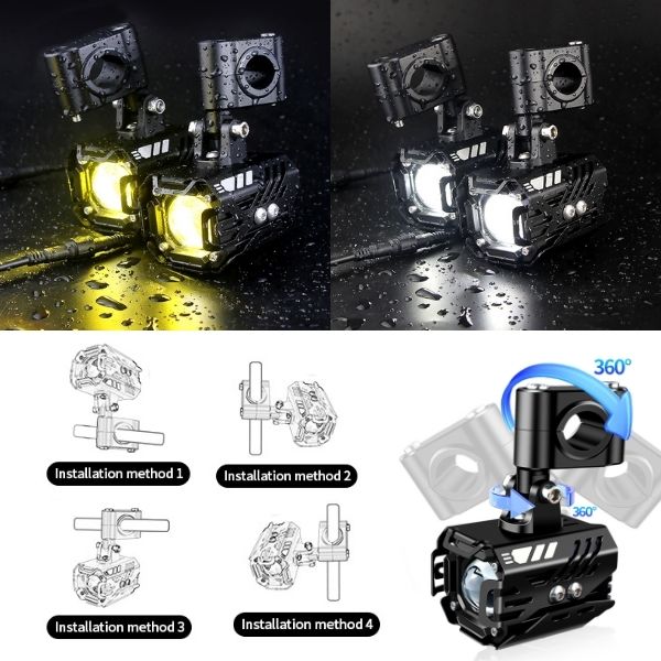 Feux Additionnels stroboscopique Led Longue portée boutons sans fils - 80W
