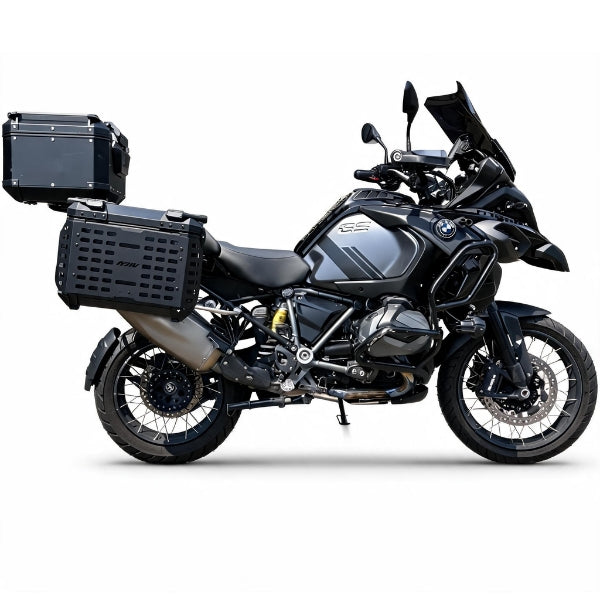 Valises latérales MJW Blindées ADV 38L / 35L – Aluminium (découpe échappement)